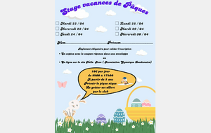 STAGES VACANCES AVRIL